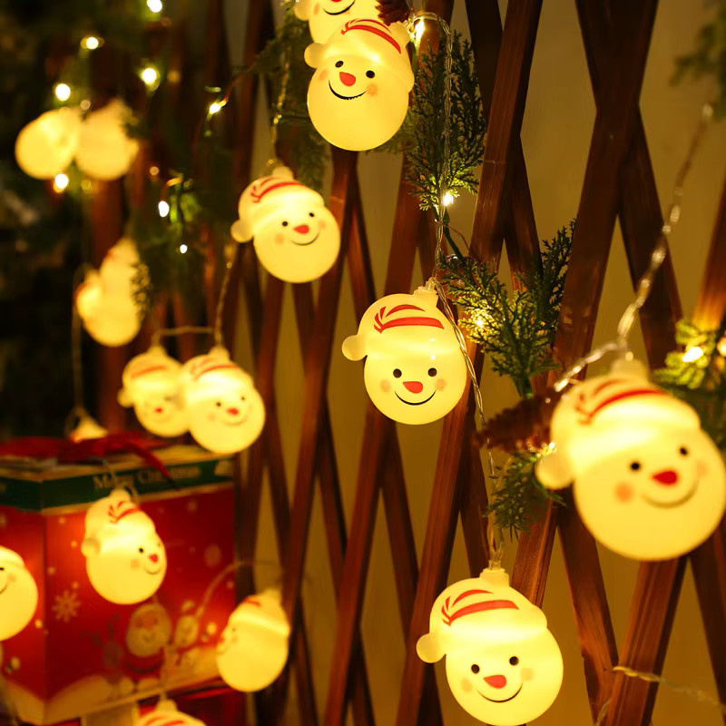 USB-Lichterkette mit Schneemann-Ornamenten für die Weihnachtsdekoration im Innenbereich, Warmweiß - Bild 2