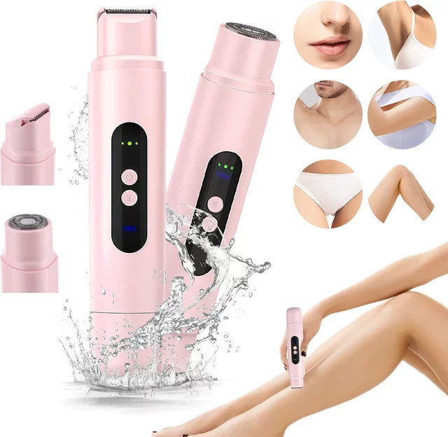 AFDEAL 2-in-1 Elektrischer Haarentferner, Epilierer mit Doppelklingenkopf, Unisex - Bild 1