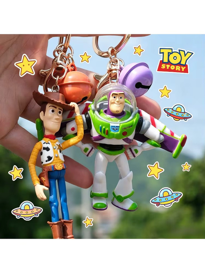TOPTOY Disney Toy Story Woody und Buzz Lightyear Puppen-Schlüsselanhänger, Taschenanhänger, Zubehör - Bild 1