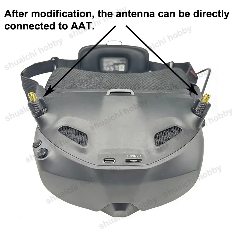 DJI N3 FPV Brille Antennen-Set mit 11dBi und 8,5 dBi Gain Antennen für 5,8 GHz zur Signalverbesserung inklusive SMA Adapter Kabel in Schwarz - Bild 5