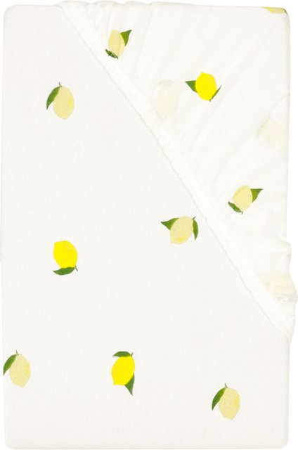 LIVARNO Jersey-Spannbettlaken aus Baumwollmischung, Gelb, B/T: 90 x 100 x 200 cm - Bild 1
