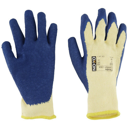 OX-ON Handschuh Flexible Comfort 1304 in Gelb/Blau mit Latexbeschichtung, Größe XL - Bild 2