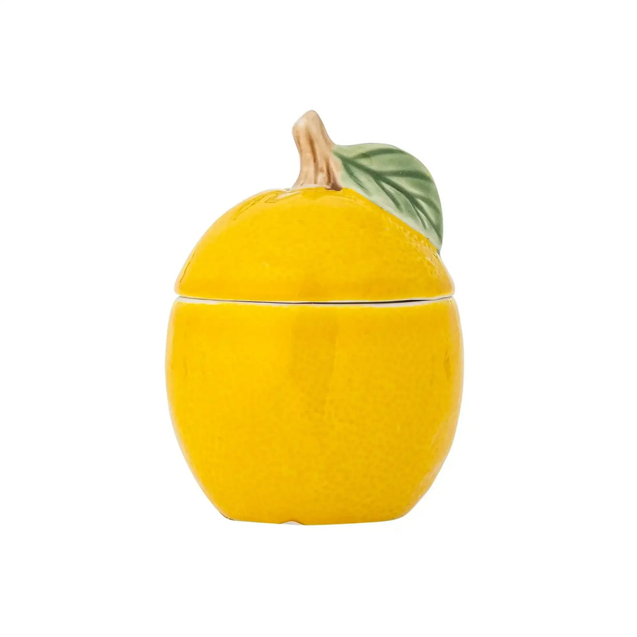 Bloomingville Vorratsdose aus Keramik in Gelb Limone, Durchmesser: 9 cm - Bild 1