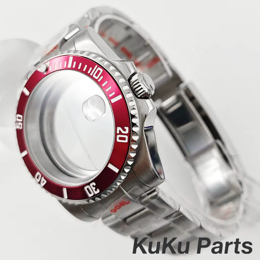 HUANXIAO Uhrengehäuse, Aluminium-Lünette, Edelstahl, Silber, 40 mm - Bild 2