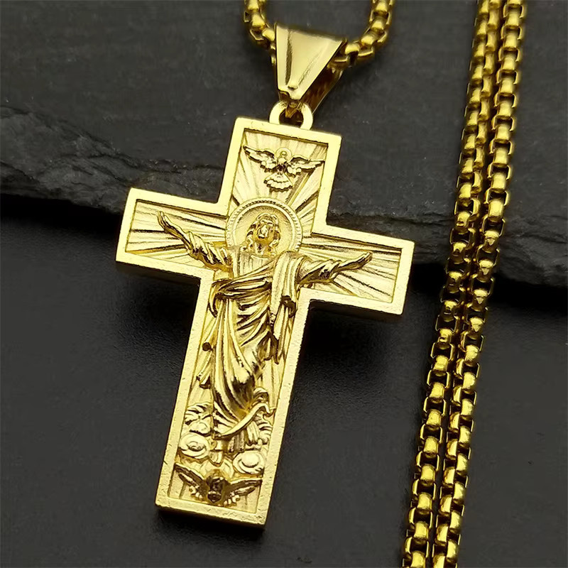 AFAWA Anhänger Halskette, Edelstahl, Gold, Unisex - Bild 2
