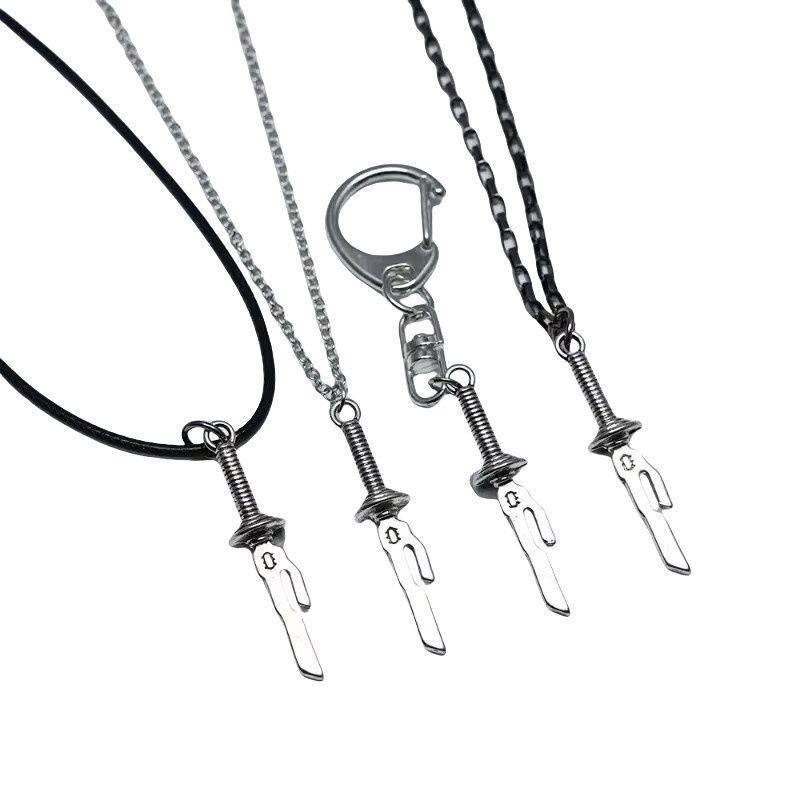 Bandai Halskette, Schwert-Anhänger, Edelstahl, Silber, Unisex - Bild 2