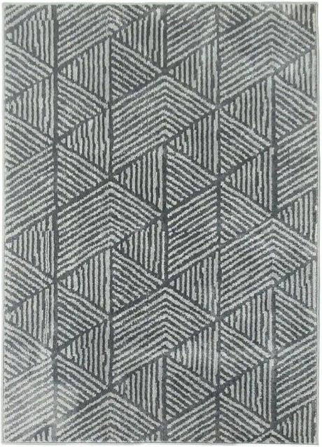HOMCOM Kurzflor Teppich in Modernem Design mit Streifen, Dunkelgrau, 150 x 80 cm - Bild 1