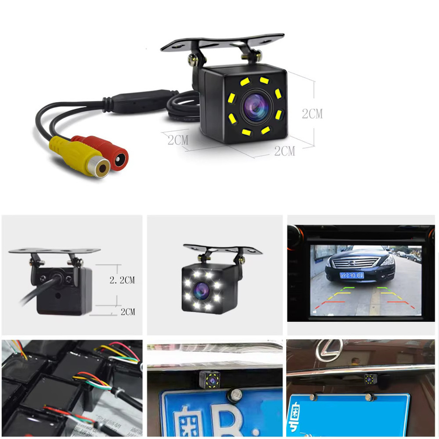 QXNY Rückfahrkamera mit LCD-Anzeigemonitor in Schwarz mit Nachtsicht und Weitwinkel für Auto und Fahrzeug - Bild 3