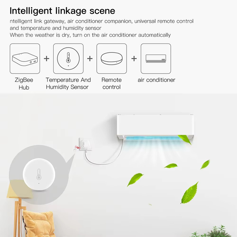 Tuya Zigbee Temperatur- und Feuchtigkeitssensor Intelligentes Heimhygrometer in Weiß, kompatibel mit Smart Life, Alexa und Google Assistant - Bild 2