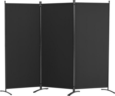 VEVOR Raumteiler Paravent aus Stoff, 3-teiliger faltbarer Sichtschutz in Schwarz, B/H/T: 228 x 184 x 52 cm - Bild 1