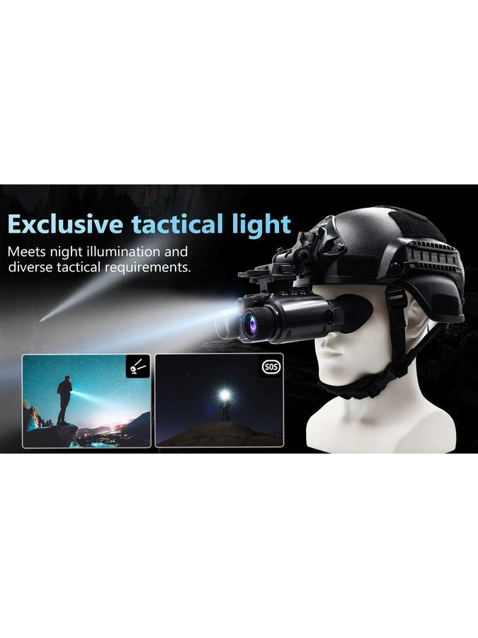 Z9158 Nachtsichtbrille mit taktischem Licht, 4K-Infrarot-Nachtsichtfernglas für Erwachsene in Schwarz - Bild 5