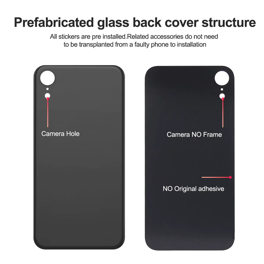 Sinmaytai Ersatzgehäuse für iPhone XR Rückglas und Akkudeckel in Schwarz oder Weiß - Bild 2
