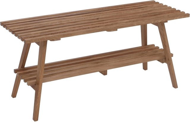 MCA Garderoben-Bank mit Schuhregal aus Massiv-Holz Eiche, braun, B/T/H: 100 x 35 x 45 cm - Bild 2