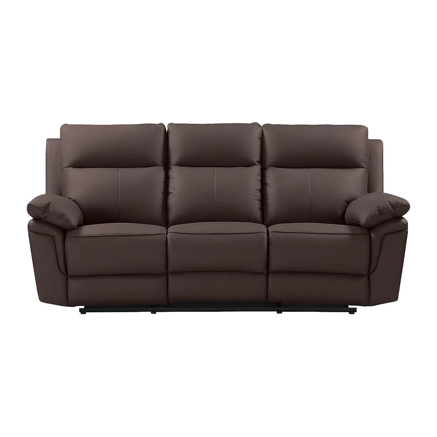 Vente-unique Relaxsofa Pakita in Schokobraun aus Büffelleder mit Massivholzrahmen, Breite: 208 cm - Bild 2