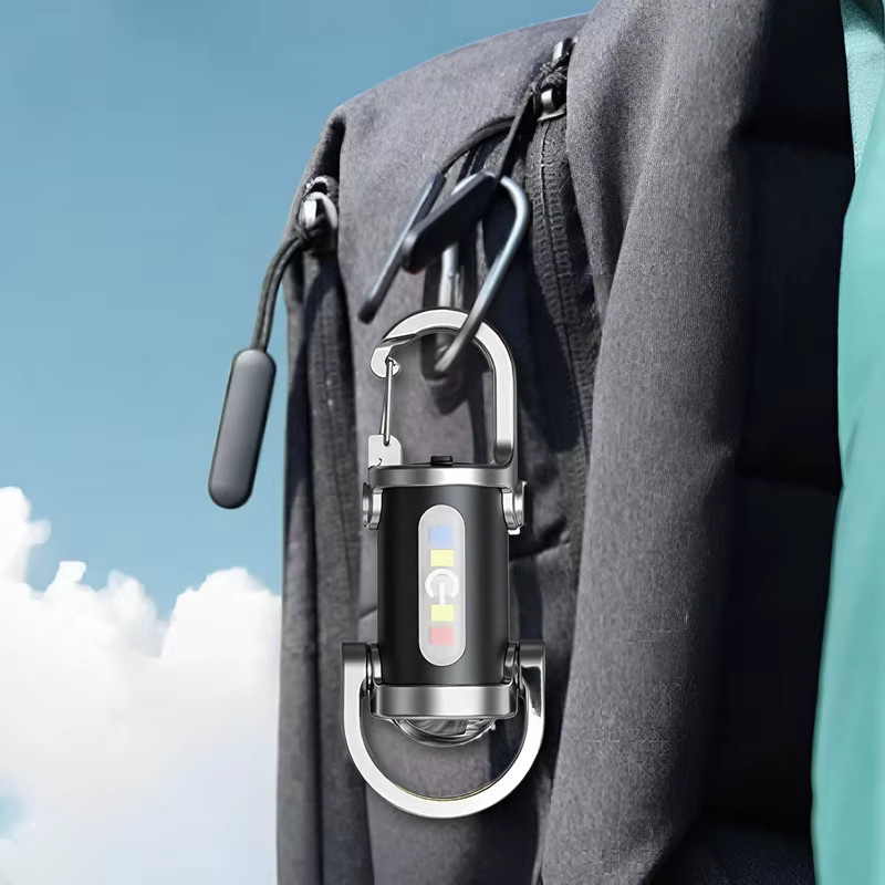 NEWBIRTH Wiederaufladbarer LED-Schlüsselanhänger in Schwarz mit COB-Licht und Clip für Outdoor, Camping und Notfälle - Bild 6