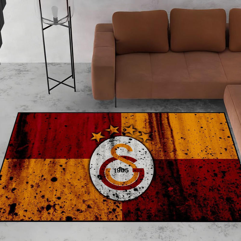 Karpetti Fußball Fußmatte Club G-Galatasaray Rutschfest und Waschbar, B/T: 60 x 90 cm, Mehrfarbig - Bild 4