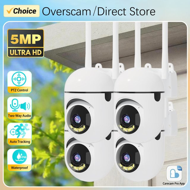 Overscam 5MP WLAN IP-Kamera mit automatischer Verfolgung, Vollfarb-Nachtsicht, Bewegungserkennung und Zwei-Wege-Audio in Weiß - Bild 1