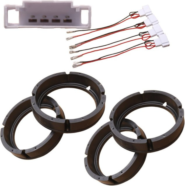 6,5 Zoll Auto-Lautsprecher-Adapter-Dichtungsring mit Kabel-Kombination für VW Passat und VW Jetta, Schwarz - Bild 1