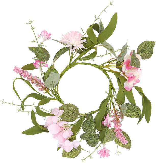 Rico Design Blumenkranz Floral in Pink, Durchmesser: 30 cm - Bild 1
