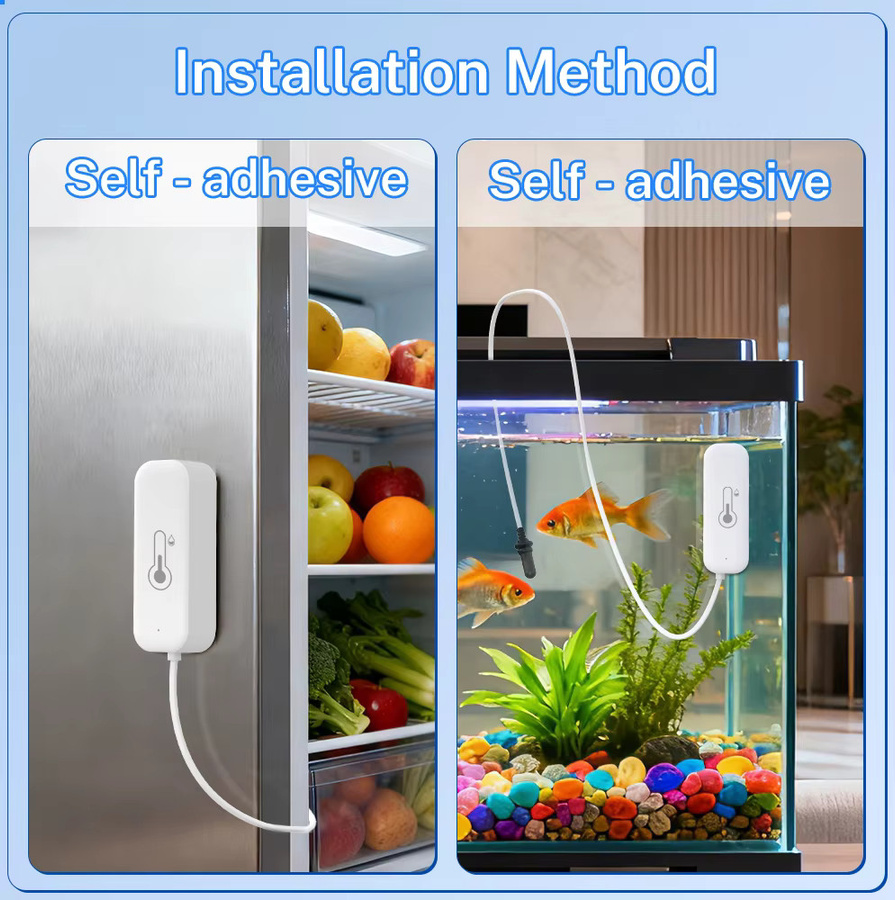 Tuya WiFi Zigbee Temperatur- und Feuchtigkeitssensor mit externer Sonde, intelligentes Thermometer und Hygrometer in Weiß, kompatibel mit Google Home und Smart Life - Bild 2