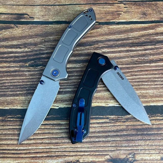 Mehrzweck-Taschenmesser mit M390-Klinge in Silber und Grau für Outdoor, Camping und EDC - Bild 1