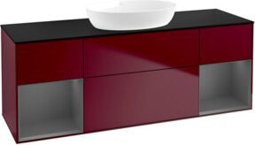 V&B Waschtischunterschrank Finion mit Wandbeleuchtung, Anthrazit lackiert, Breite: 160 cm, Tiefe: 50,1 cm, Höhe: 50,1 cm - Bild 1
