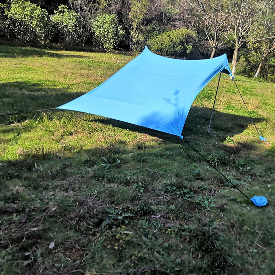 Aimo Strandzelt Sonnenschutz in Blau mit Sandsäcken für Camping, Angeln und Wandern - Bild 2