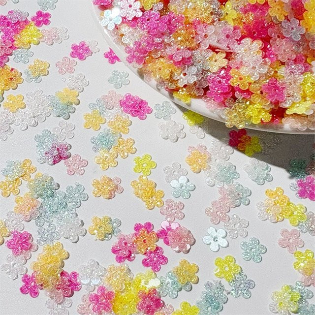 Zhou Nailart Glitzerflocken 5-Blütenblatt-Pailletten, Gold, 500g - Bild 1
