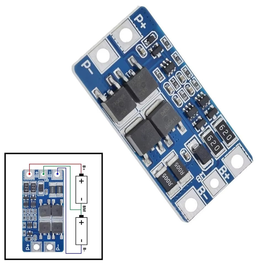 HX-2S-JH20 Lithium-Batterie Ladung Schutz Bord Balancer Equalizer für 2S 7,4/8,4 V 10A in Blau - Bild 2