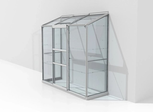 Vitavia Anlehn-Gewächshaus Ida 1300 aus Aluminium Eloxiert mit ESG-Glas und Schiebetür, B/T/H: 192,8 x 182,3 x 68,8 cm