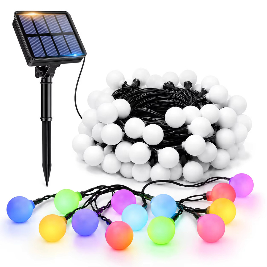 Solar LED Kugellichterkette in Mehrfarben für Garten, Terrasse und Außenbereich - Bild 6