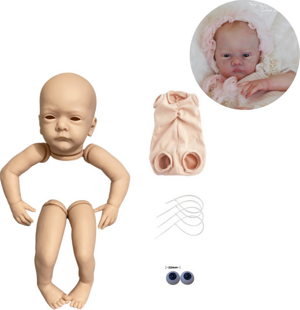 MRB Reborn Baby Doll, unbemaltes Vinyl Blank Kit, mit Stoffkörper - Bild 1