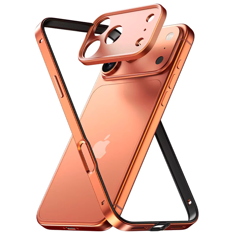 Hybrid Silikon Bumper Handyhülle aus Aluminium und Metall für iPhone 17 Pro Max und 17 Air mit Metalllinsenschutz und stoßfester Abdeckung - Bild 4