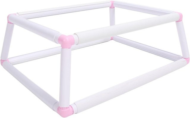 OutsideWorld Stickrahmenhalter Doppelschichtiger Clip-On Kreuzstichrahmen aus Kunststoff in Rosa und Weiß - Bild 1