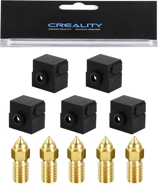 Creality Ender 3 V3 SE Ersatzteil-Set mit 5 Messingdüsen M6 und 5 Silikonsocken für Hochgeschwindigkeits-Drucker wie Ender 5 S1 und Ender 7 - Bild 1