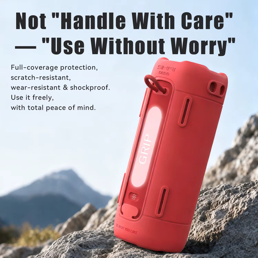 SIKAI Silikonhülle für JBL Grip Bluetooth-Lautsprecher in Rot, stoßfest und kratzfest - Bild 6