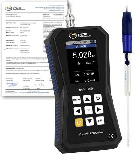 PCE Instruments Hochpräzises pH-Messgerät PCE-PH 228LIQ-ICA in Schwarz mit ISO-Zertifikat und hoher Genauigkeit ± 0,002 pH - Bild 1