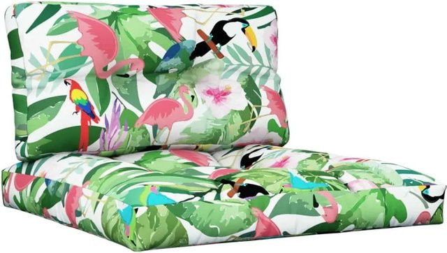 vidaXL Palettenkissen 2-teiliges Set aus Polyester, Mehrfarbig, UV-beständig und wasserabweisend - Bild 1