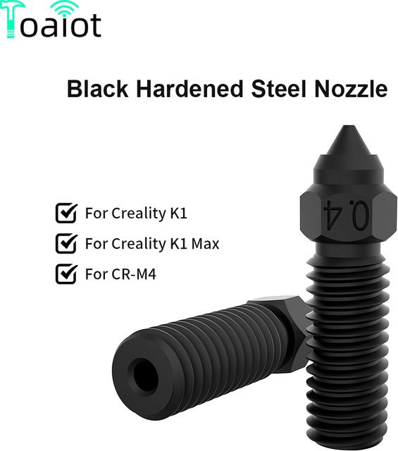 Creality Düse aus gehärtetem Stahl für K1, K1 MAX und CR-M4 FDM 3D-Drucker in Schwarz, Durchmesser: 0,3 mm, 0,4 mm, 0,6 mm, 1,0 mm oder 1,2 mm - Bild 1