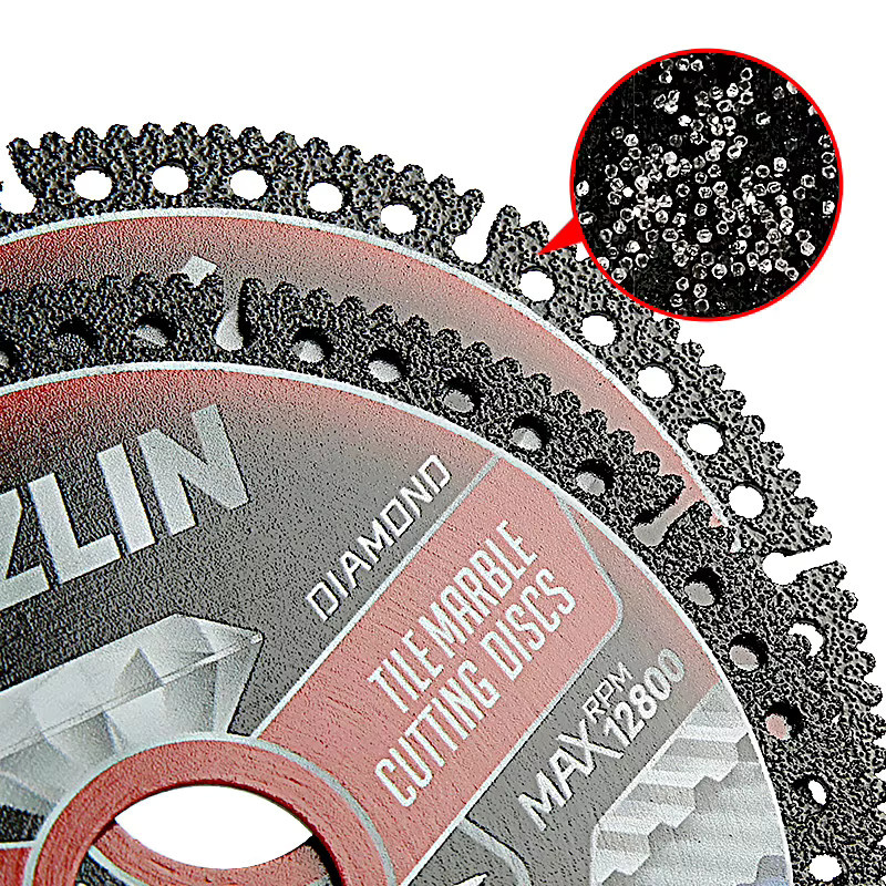 LOZLIN 3-teiliges Ultradünnes Diamantsägeblatt Set für Präzisionsschnitte in Keramik, Porzellan, Fliesen, Marmor und Granit, Silber - Bild 3