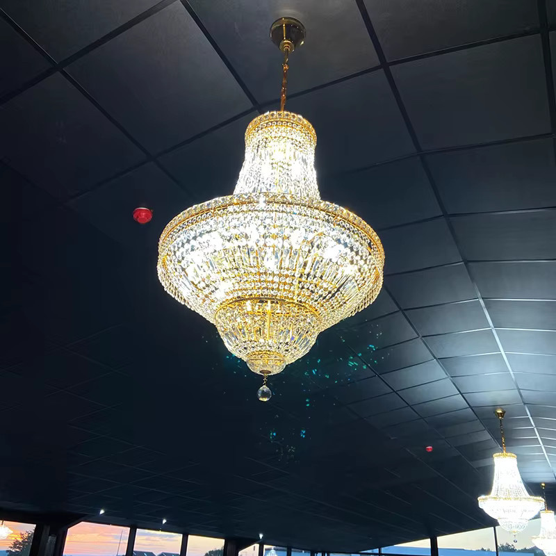 Phube Kristall Kronleuchter im Französisch Empire Stil in Gold/Messing für Wohnzimmer, Esszimmer und Küche - Bild 3