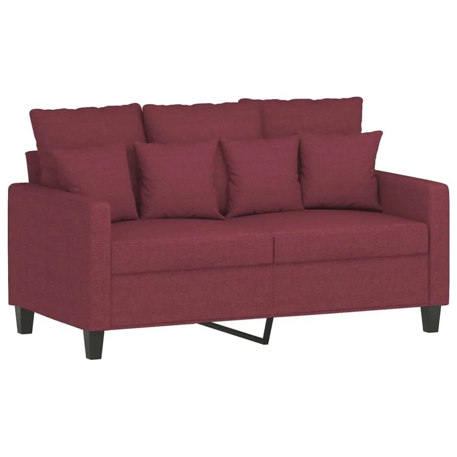 vidaXL 2-Sitzer-Sofa in Weinrot mit Stoffbezug und Metallrahmen, Breite: 120 cm - Bild 2