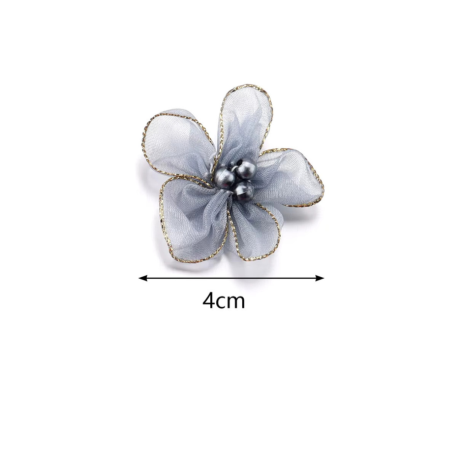 20 Stück handgefertigte Schneegaze-Blumen in Bunt mit Goldrand, Pflaumenblüten mit Durchmesser 4 cm für DIY-Kleidung und Dekorationszubehör - Bild 2