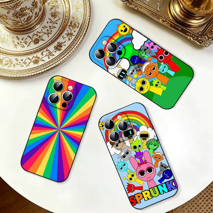 Stoßfeste Slim Handyhülle Cartoon Game S-Sprunki für Apple iPhone in Schwarz und Multicolour - Bild 2