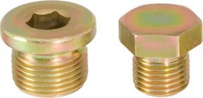 KS Tools Ölablassschrauben für Ölwannenreparatur, M13x1,5, 10er Pack, Gold, verzinkt - Bild 1