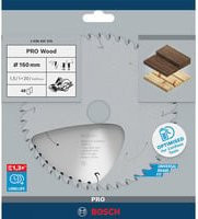 Bosch Kreissägeblatt für Holz, Carbide Tipped, Farbe: Silber, Durchmesser: 160 mm, Bohrung: 20 mm, 48 Zähne - Bild 2