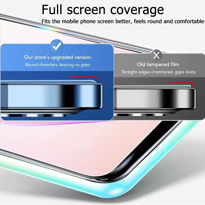 3er-Pack gehärtetes Glas Displayschutzfolie für Oppo A93s 5G, transparent, mit Fingerabdruck-Entsperrung und vollständiger Abdeckung - Bild 3