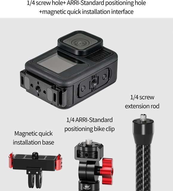 Wasserdichte Batterieabdeckung mit Halterung und magnetischer Schnellwechselplatte für GoPro 13 12 11 10 9 8 Action-Kameras in Schwarz - Bild 1