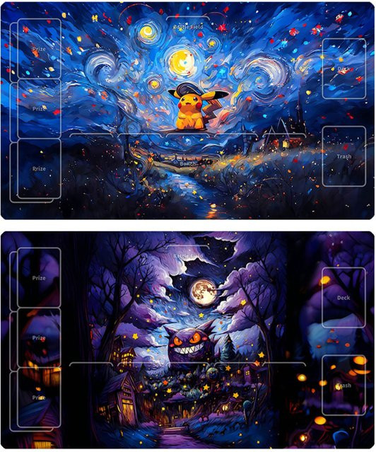 Pokémon Spielmatte The Starry Night Style Gengar Pikachu, Gummi - Bild 1