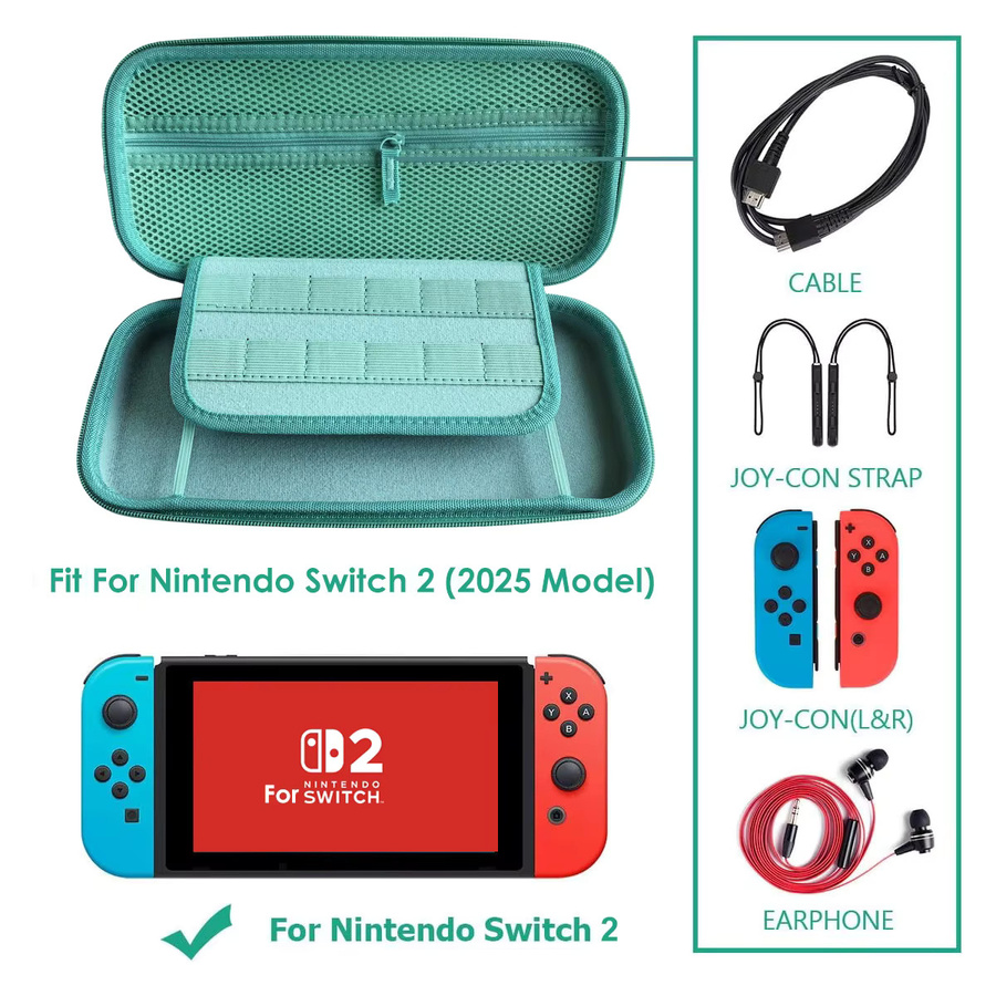 Chimoor Tragetaschen-Bundle für Nintendo Switch 2 in Grün mit Animal Leaf Crossing Design - Bild 2